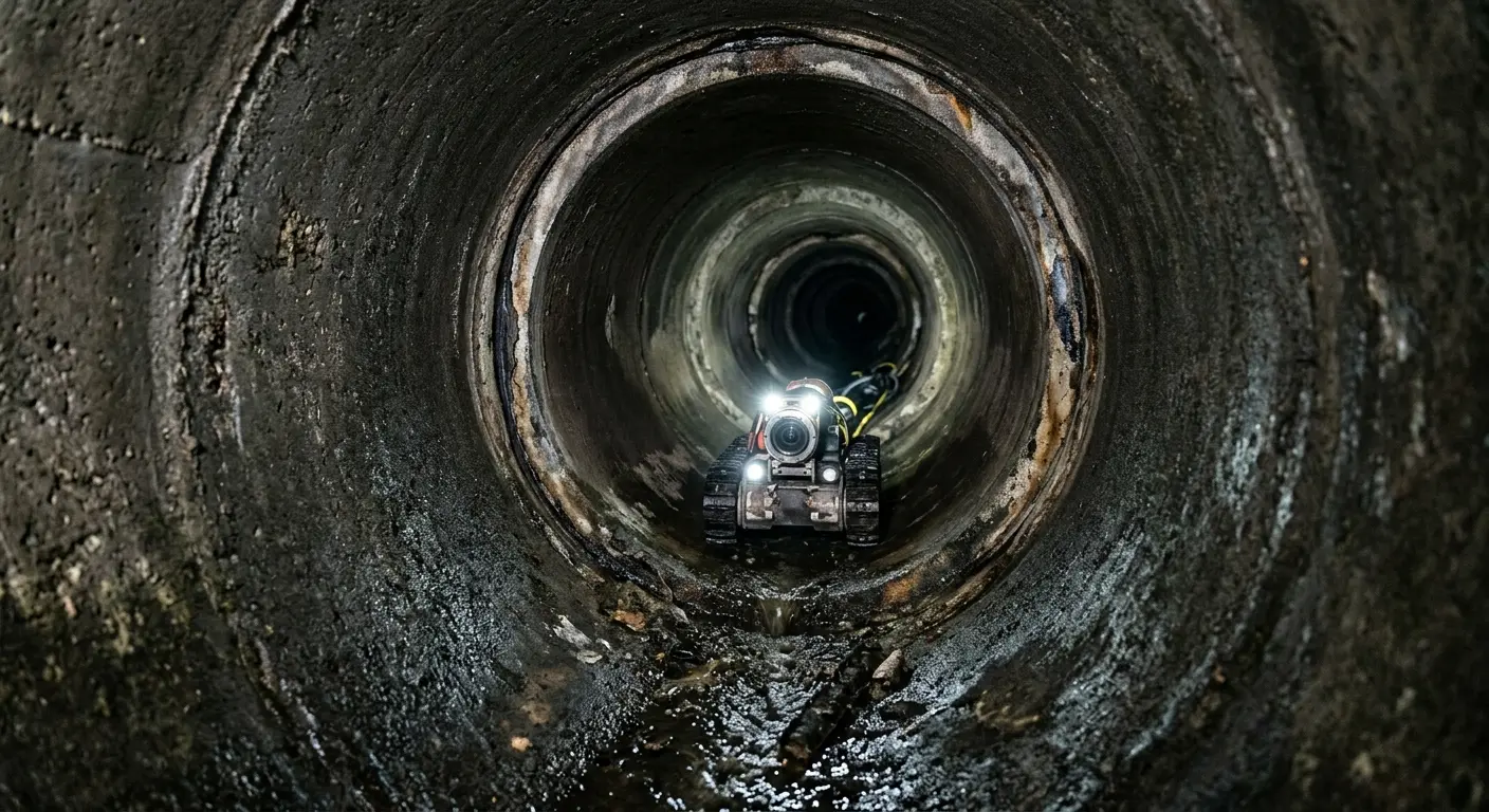 Robotic sewer camera inspecting pipe interior for Drain Snake Service in Sauk Rapids